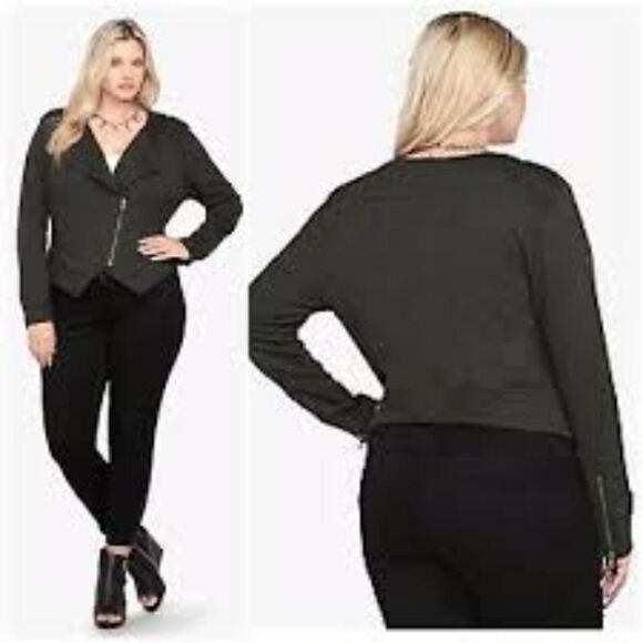 torrid Jackets & Blazers - Torrid French Terry Gray Moto Style Jacket 4 NWT